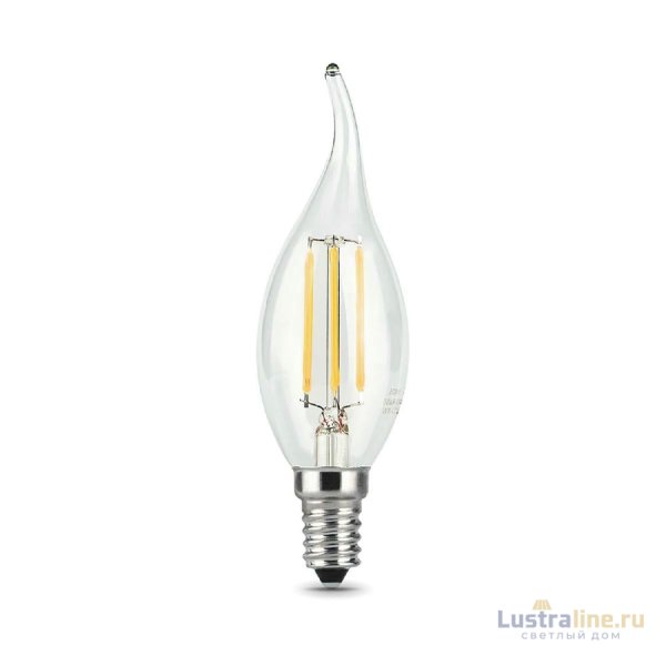 Лампа светодиодная филаментная Gauss E14 7W 2700К прозрачная 104801107