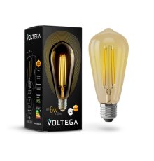 Лампа светодиодная филаментная Voltega E27 6W 2800К золотая VG10-ST64Gwarm6W 5526