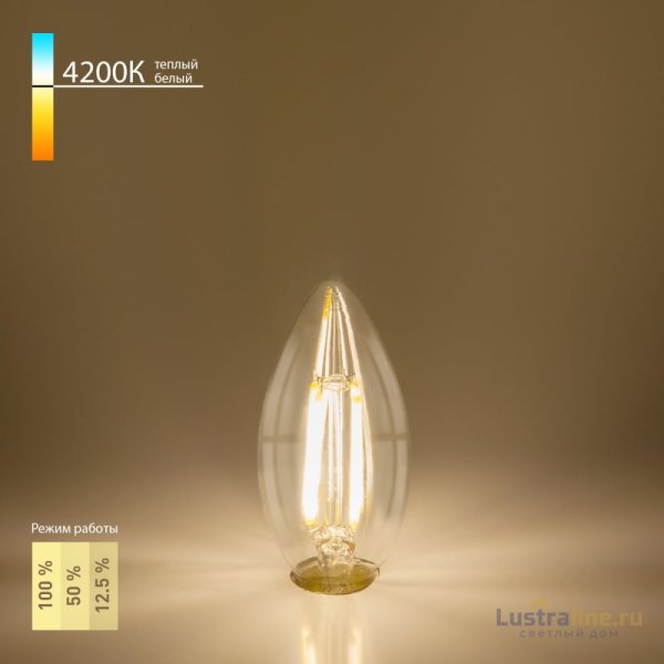 Филаментная светодиодная лампа Elektrostandard Dimmable E14 5W 4200K 4690389050701 Филаментная светодиодная лампа Elektrostandard Dimmable E14 5W 4200K 4690389050701
