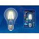 Лампа светодиодная филаментная (UL-00004867) Uniel E27 12W 4000K прозрачная LED-A60-12W/4000K/E27/CL PLS02WH