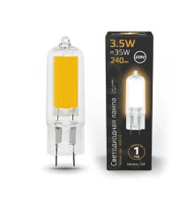 Лампа светодиодная Gauss G4 3.5W 3000K прозрачная 107807103