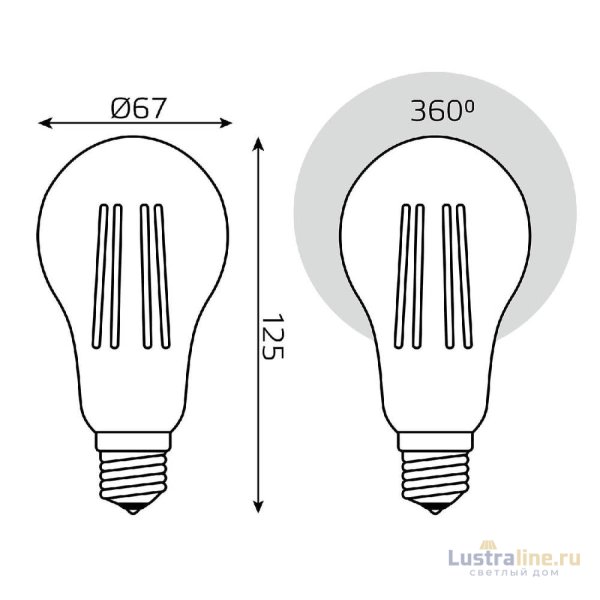 Светодиодная филаментная лампа Gauss Basic Filament E27 23W 4100K 40712232