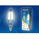 Лампа светодиодная филаментная (UL-00002212) Uniel E27 8W 4000K прозрачная LED-A60-8W/NW/E27/CL GLA01TR