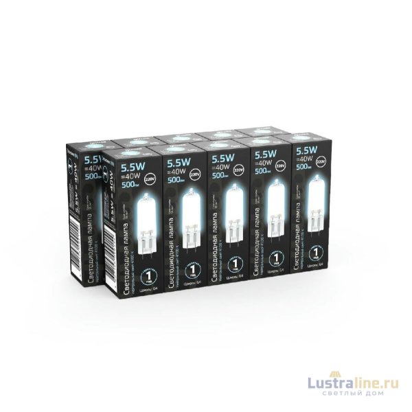 Лампа светодиодная Gauss G4 5.5W 4100K прозрачная 107807205 Лампа светодиодная Gauss G4 5.5W 4100K прозрачная 107807205