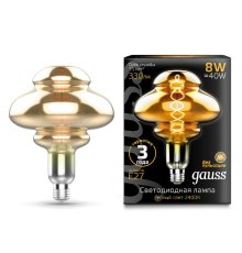 Лампа светодиодная филаментная диммируемая Gauss E27 8W 2400K серая 162802008