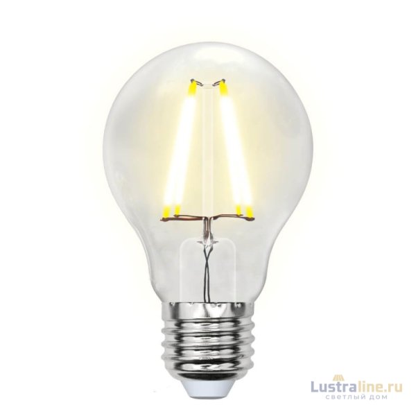 Лампа светодиодная филаментная (UL-00002210) Uniel E27 8W 3000K прозрачная LED-A60-8W/WW/E27/CL GLA01TR