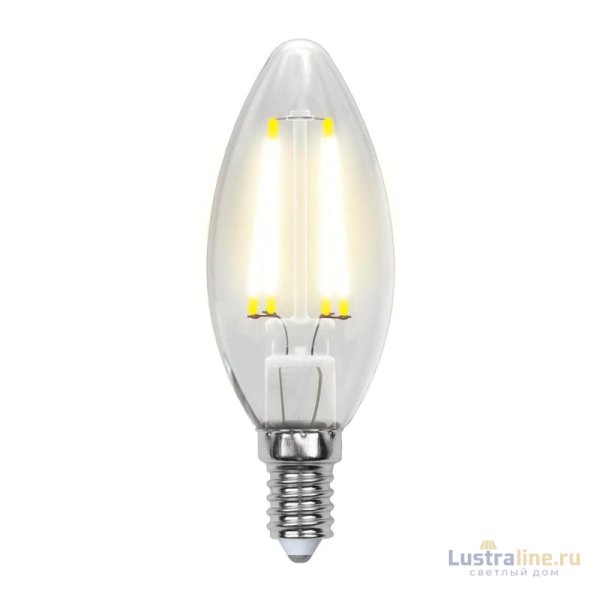 Лампа светодиодная филаментная (UL-00003250) Uniel E14 7,5W 3000K прозрачная LED-G45-7,5W/WW/E14/CL GLA01TR