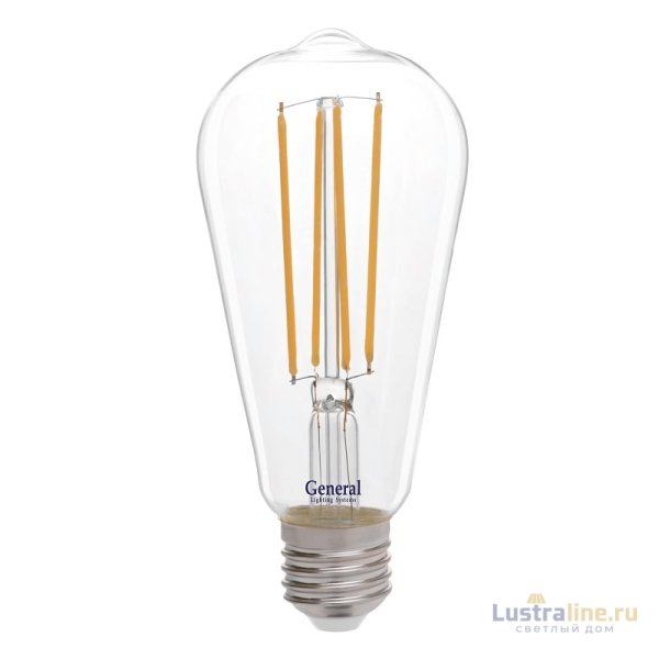 Филаментная светодиодная лампа General GLDEN-ST64S-10-230-E27-2700 655304