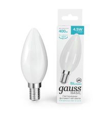Светодиодная филаментная лампа Gauss Basic Filament E14 4,5W 4100K 1035125