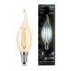 Лампа светодиодная филаментная Gauss E14 5W 4100K золотая 104801805