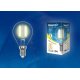 Лампа светодиодная филаментная (UL-00003248) Uniel E14 7,5W 3000K прозрачная LED-CW35-7,5W/WW/E14/CL GLA01TR