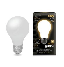 Лампа светодиодная филаментная Gauss E27 10W 2700К матовая 102202110