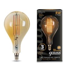 Лампа светодиодная филаментная Gauss E27 8W 2400K золотая 149802008