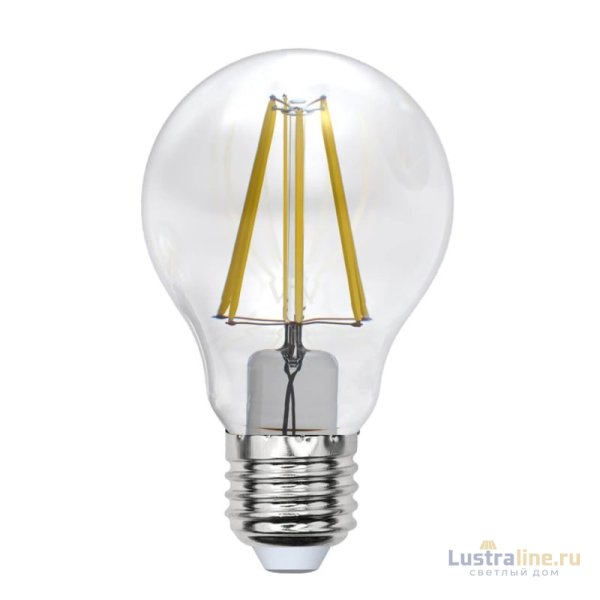 Лампа светодиодная филаментная Uniel E27 7W 3000K прозрачная LED-A60-7W/WW/E27/CL/MB GLM10TR