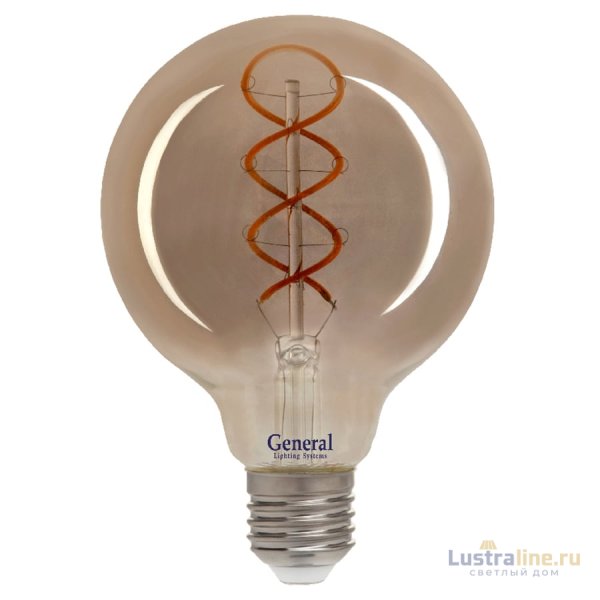 Филаментная светодиодная лампа General GLDEN-G125DSS-6-230-E27-1800 684600 Филаментная светодиодная лампа General GLDEN-G125DSS-6-230-E27-1800 684600