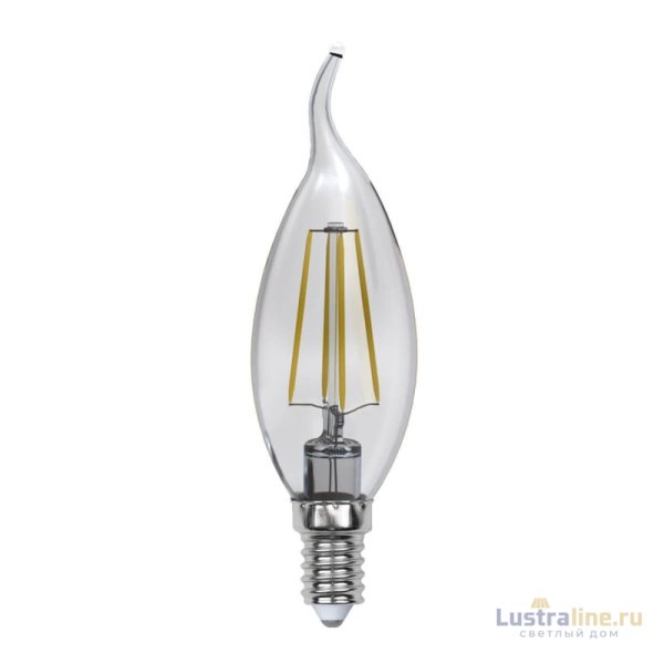 Лампа светодиодная филаментная Uniel E14 5W 3000K прозрачная LED-CW35-5W/WW/E14/CL/MB GLM10TR UL-00002368