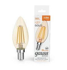 Светодиодная филаментная лампа Gauss Basic Filament E14 3,8W 2400K 1037154