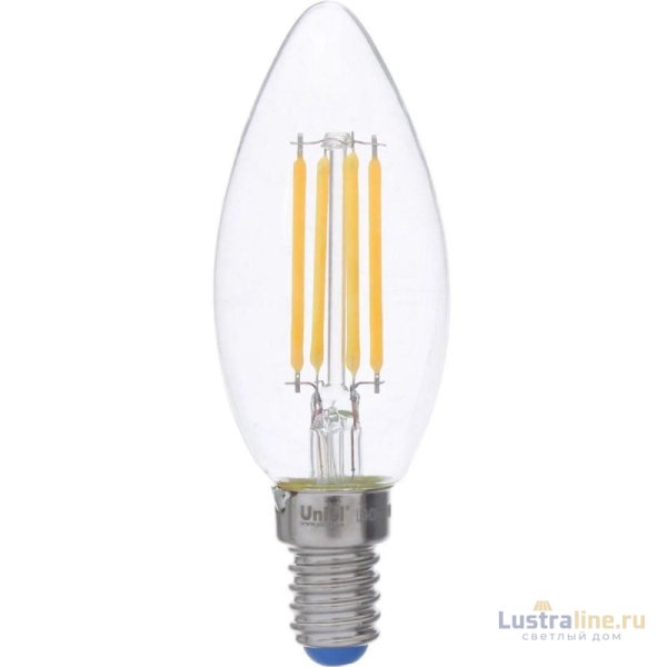 Лампа светодиодная филаментная (UL-00002860) Uniel E14 5W 3000K LED-C35-5W/WW/E14/CL/DIM GLA01TR