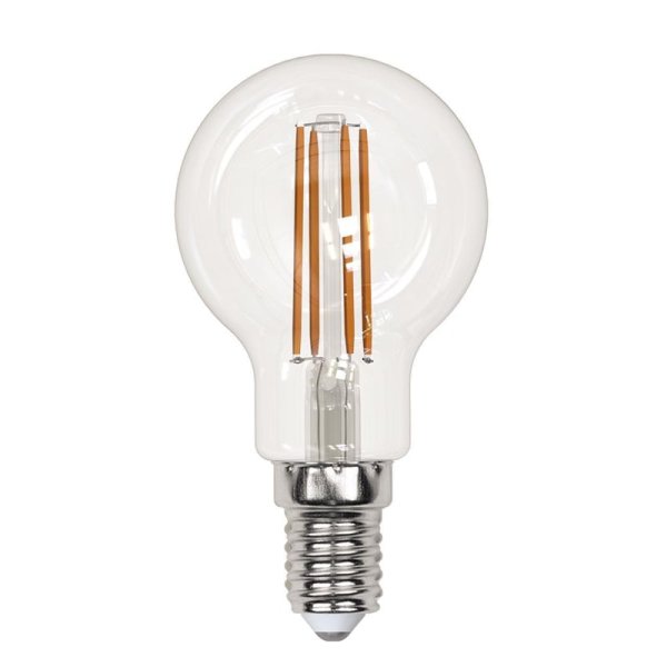 Лампа светодиодная филаментная (UL-00005906) Uniel E14 13W 4000K прозрачная LED-G45-13W/4000K/E14/CL PLS02WH