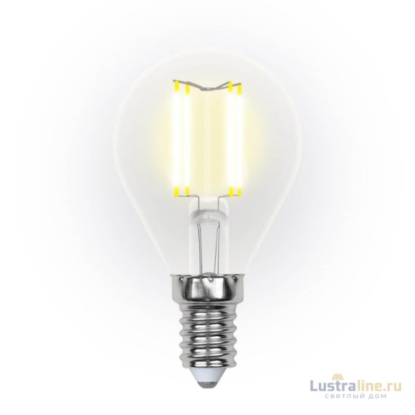 Лампа светодиодная филаментная (UL-00002866) Uniel E14 5W 3000K LED-G45-5W/WW/E14/CL/DIM GLA01TR