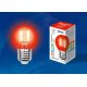 Лампа светодиодная филаментная (UL-00002985) Uniel E14 5W красный LED-G45-5W/RED/E14 GLA02RD