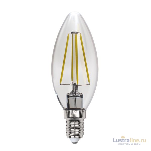 Лампа светодиодная филаментная (UL-00005900) Uniel E14 13W 4000K прозрачная LED-C35-13W/4000K/E14/CL PLS02WH