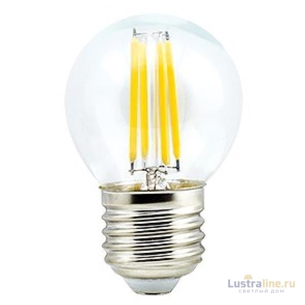 Лампа светодиодная филаментная (UL-00003255) Uniel E27 7,5W 4000K прозрачная LED-G45-7,5W/NW/E27/CL GLA01TR
