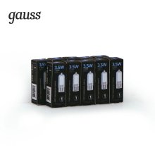 Лампа светодиодная Gauss G4 3.5W 4100K прозрачная 107807203