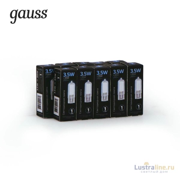 Лампа светодиодная Gauss G4 3.5W 4100K прозрачная 107807203 Лампа светодиодная Gauss G4 3.5W 4100K прозрачная 107807203