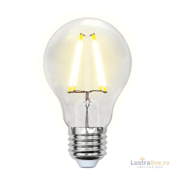 Лампа светодиодная филаментная Uniel E27 8W 3000K груша прозрачная LED-A60-8W/WW/E27/CL GLA01TR Набор из 5штук UL-00008080