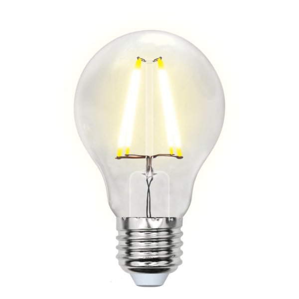 Лампа светодиодная филаментная Uniel E27 8W 3000K груша прозрачная LED-A60-8W/WW/E27/CL GLA01TR Набор из 5штук UL-00008080