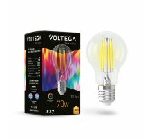 Лампа светодиодная филаментная Voltega E27 6W 3000K груша прозрачная 7217