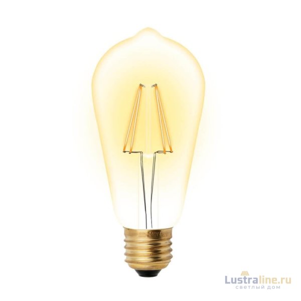 Лампа светодиодная филаментная (UL-00002360) Uniel E27 5W 2250K прозрачная LED-ST64-5W/GOLDEN/E27 GLV22GO