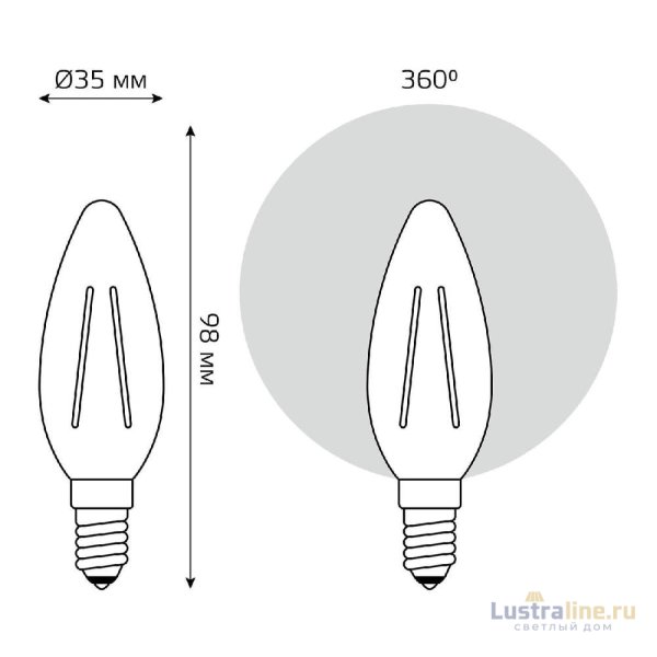 Светодиодная филаментная лампа Gauss Basic Filament E14 3,8W 2400K 1037154 Светодиодная филаментная лампа Gauss Basic Filament E14 3,8W 2400K 1037154
