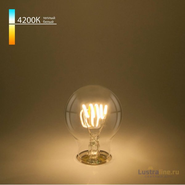 Лампа светодиодная филаментная Elektrostandard E27 6W 4200K прозрачная 4690389041532 Лампа светодиодная филаментная Elektrostandard E27 6W 4200K прозрачная 4690389041532