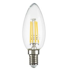 Лампа светодиодная филаментная Lightstar LED Filament E14 6W 4000K свеча прозрачная 933504