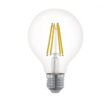 Лампа светодиодная филаментная диммируемая Eglo E27 6W 2700К прозрачная 11702