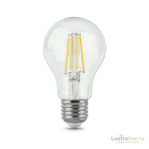 Лампа светодиодная филаментная Gauss E27 6W 4100К прозрачная 1/10/50 102802206 Лампа светодиодная филаментная Gauss E27 6W 4100К прозрачная 1/10/50 102802206