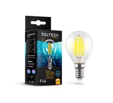 Лампа светодиодная филаментная Voltega E14 7W 2800K шар прозрачный VG10-G45E14warm9W-F 7136