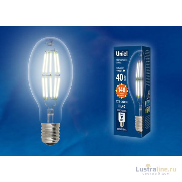Лампа светодиодная филаментная (UL-00003761) Uniel E40 30W 6500K прозрачная LED-ED90-30W/DW/E40/CL GLP05TR Лампа светодиодная филаментная (UL-00003761) Uniel E40 30W 6500K прозрачная LED-ED90-30W/DW/E40/CL GLP05TR