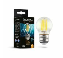 Лампа светодиодная филаментная Voltega E27 6W 3000K шар прозрачный 7224