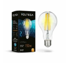 Лампа светодиодная филаментная Voltega E27 12W 3000K груша прозрачная 7226