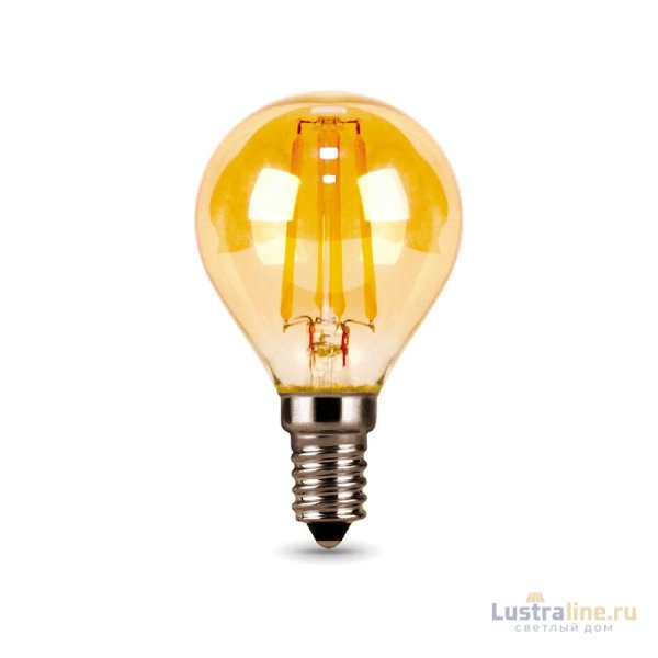 Лампа светодиодная филаментная Gauss E14 5W 2700К золотая 105801005