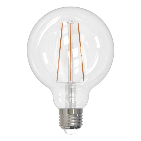Лампа светодиодная филаментная (UL-00004862) Uniel E27 10W 3000K прозрачная LED-G95-10W/3000K/E27/CL PLS02WH