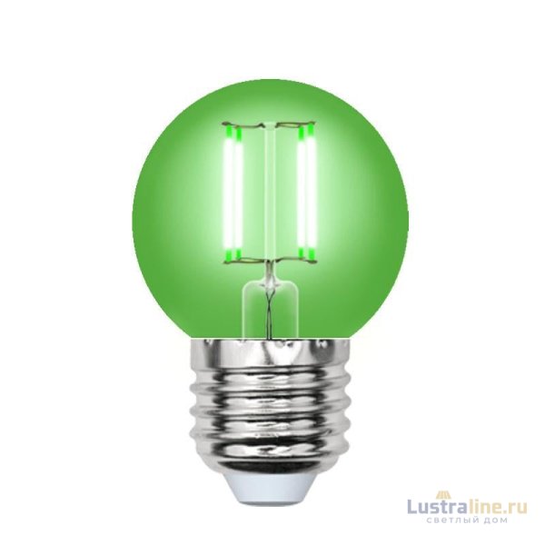 Лампа светодиодная филаментная (UL-00002988) Uniel E27 5W зеленый LED-G45-5W/GREEN/E27 GLA02GR