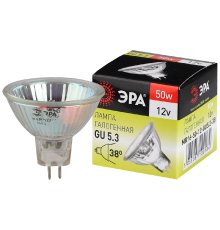 Лампа галогенная Эра GU5.3 50W 3000K GU5.3-MR16-50W-12V-CL C0027358