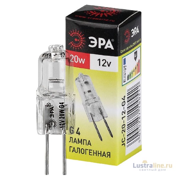 Лампа галогенная Эра G4 20W 3000K G4-JC-20W-12V C0027369 Лампа галогенная Эра G4 20W 3000K G4-JC-20W-12V C0027369