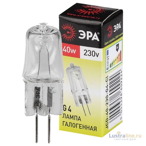 Лампа галогенная Эра G4 40W 3000K G4-JCD-40W-230V-CL C0039280
