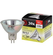 Лампа галогенная Эра GU5.3 50W 3000K GU5.3-JCDR (MR16) -50W-230V-CL C0027365