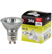 Лампа галогенная Эра GU10 50W 3000K GU10-JCDR (MR16) -50W-230V C0027386